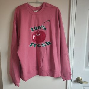 apple embroidery sweatshirt